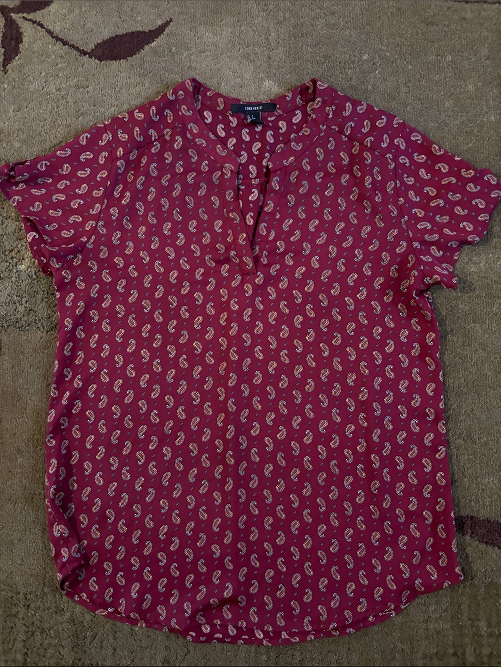 Forever 21 Pink Paisley Short-Sleeve Tee